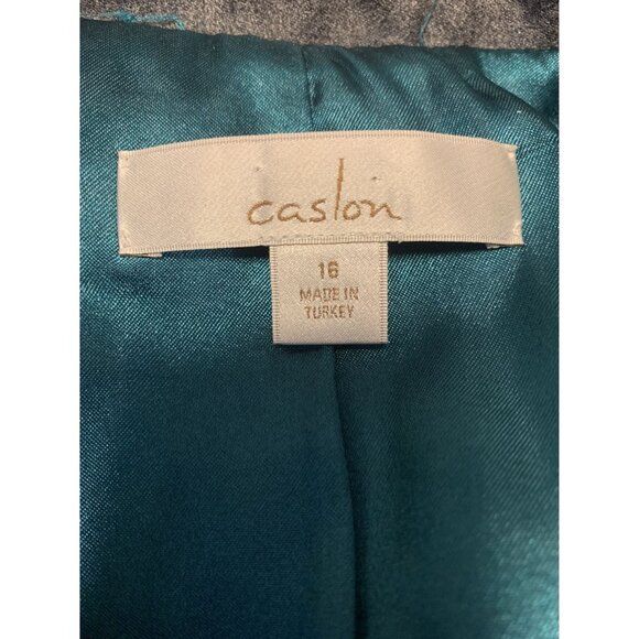 Caslon 16 Wool Cropped Business Casual Winter Blazer Charcoal Gray - Picture 9 of 10